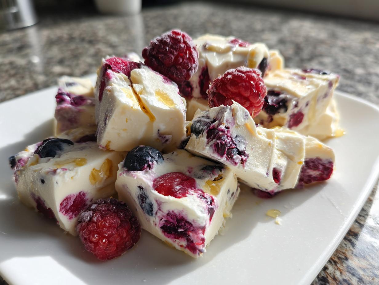 Amazing 3-Step Frozen Yogurt Berry Bark