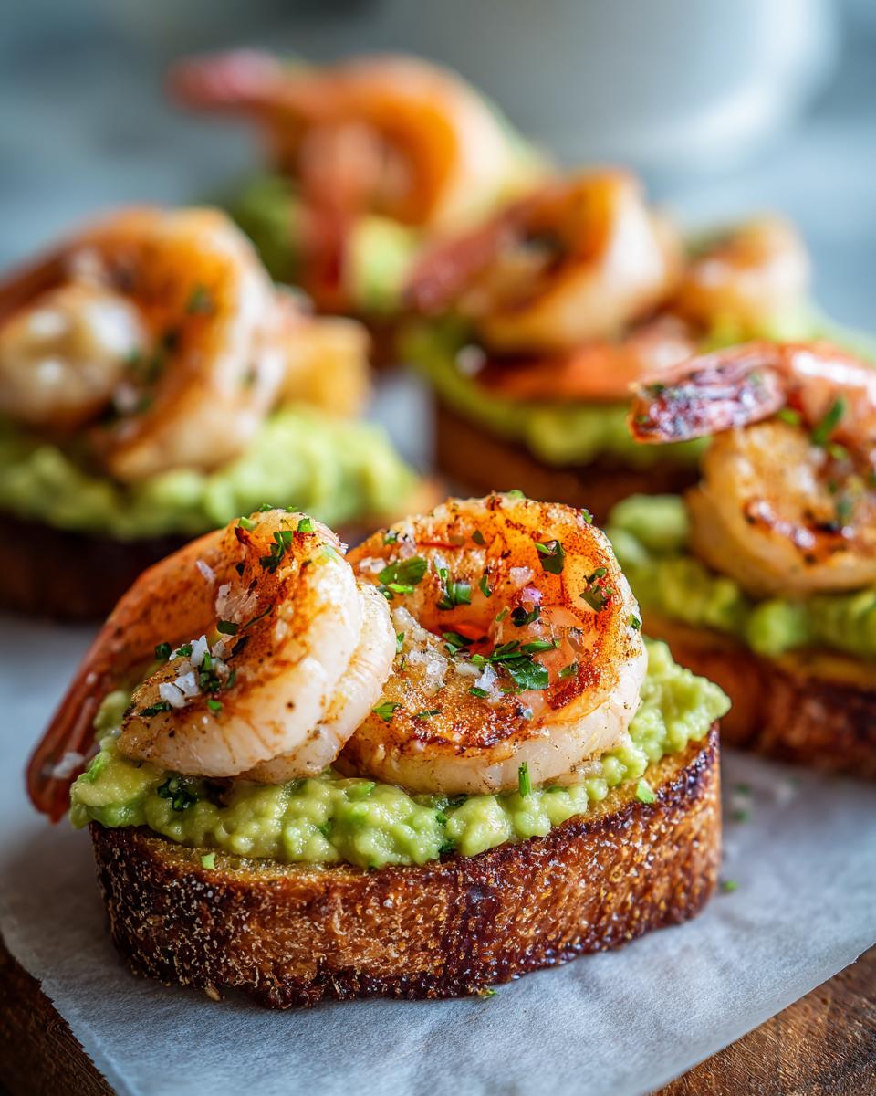 Garlic Shrimp Crostini with Avocado Spread - detail 2