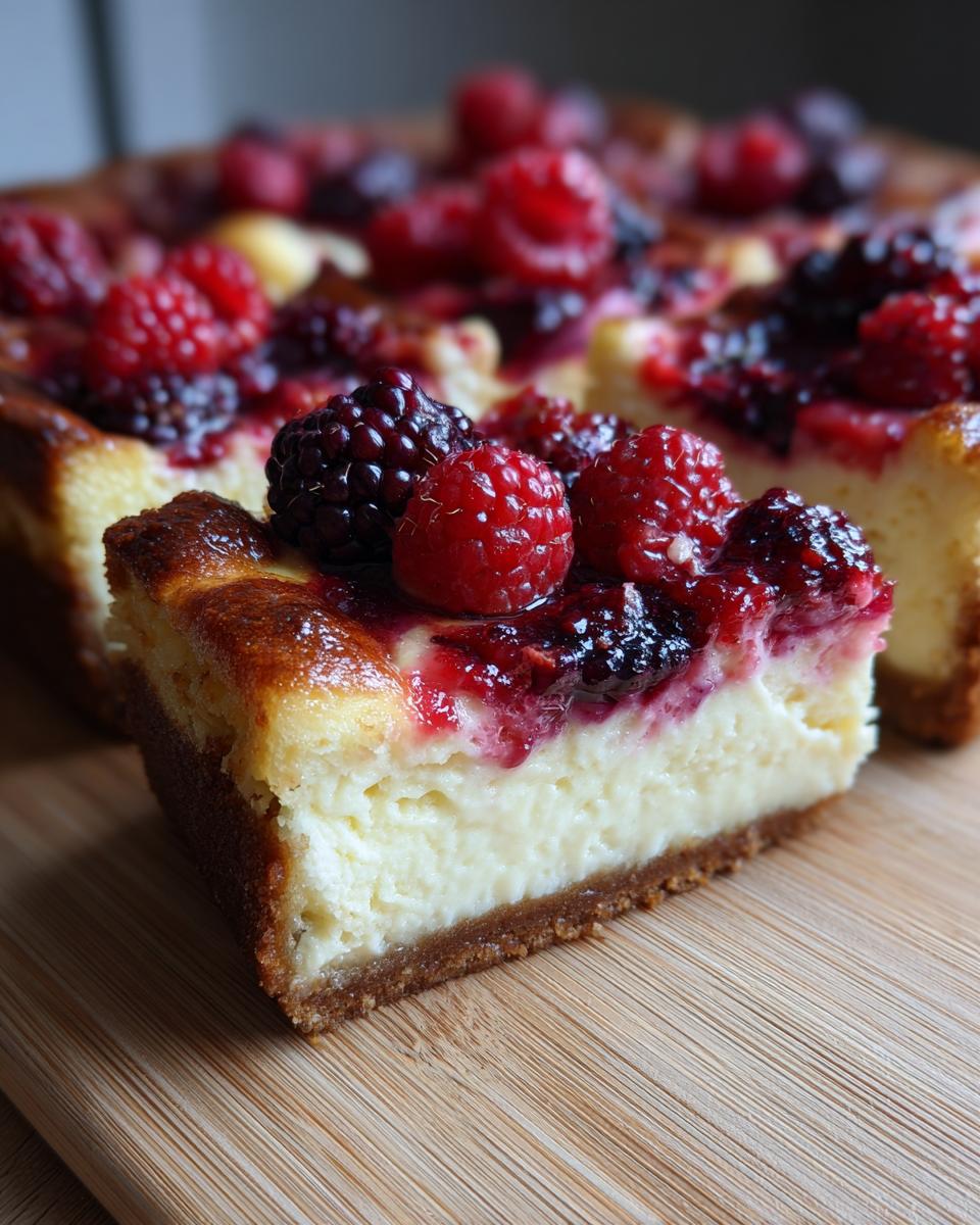 Keto Berry Pecan Cheesecake Bars - detail 1