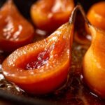 Poached Pears with Apricot Sauce