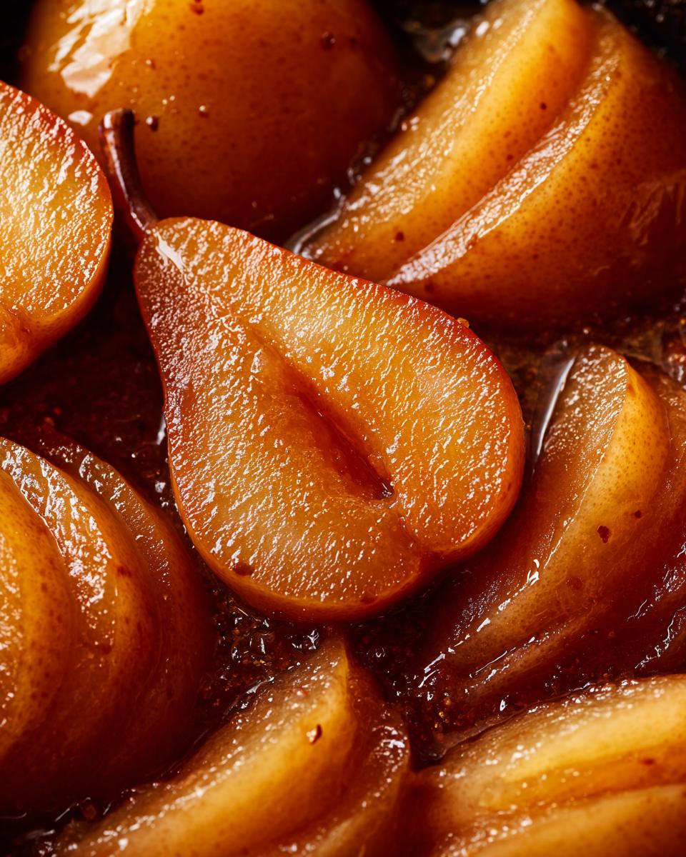 Poached Pears with Apricot Sauce - detail 2
