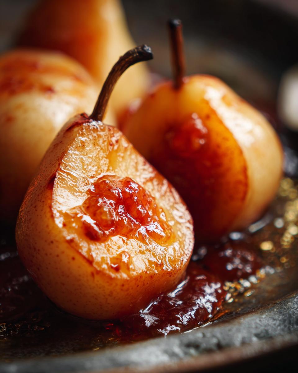 Poached Pears with Apricot Sauce - detail 3