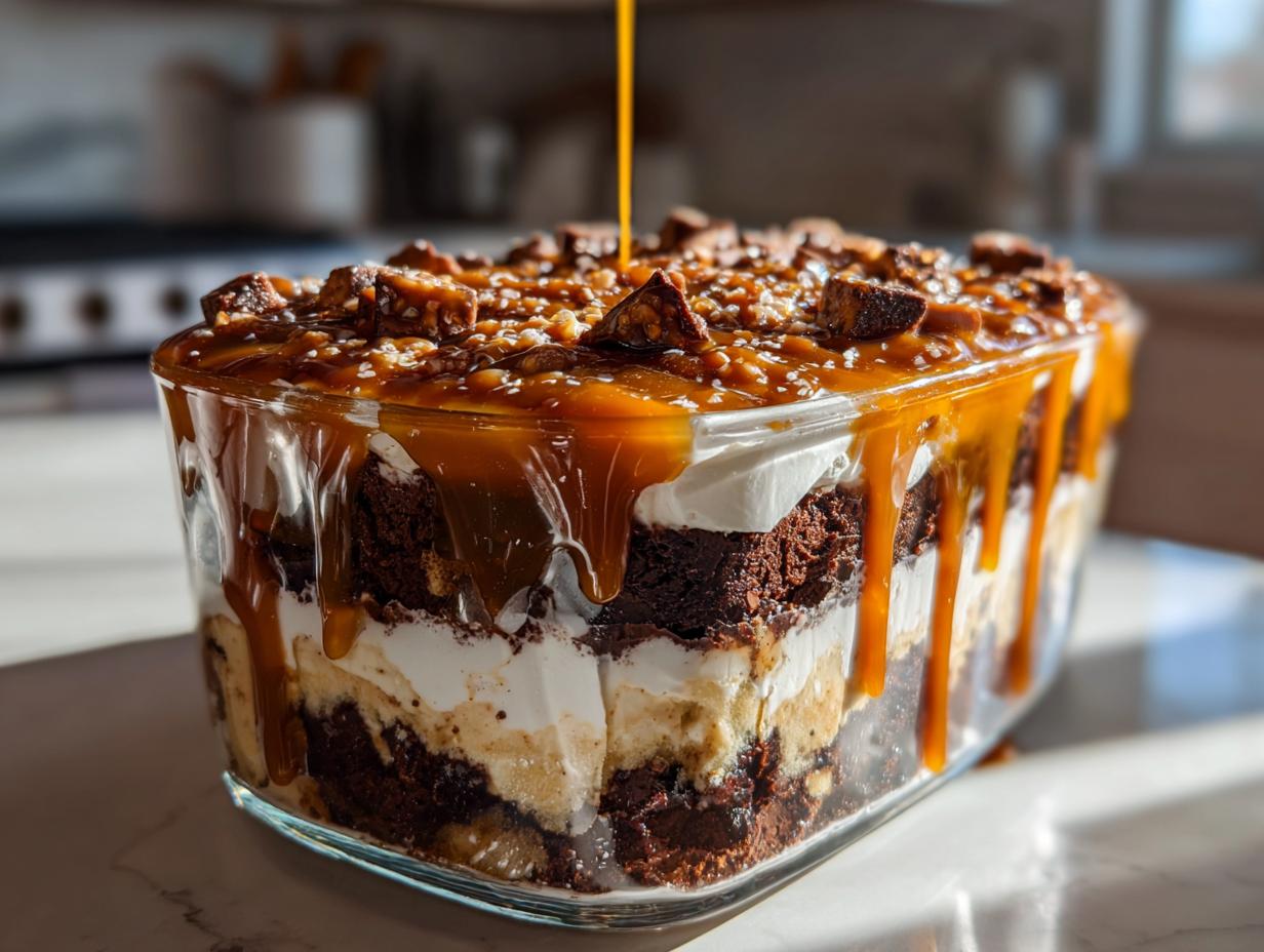 Caramel Cheesecake Brownie Trifle Delight