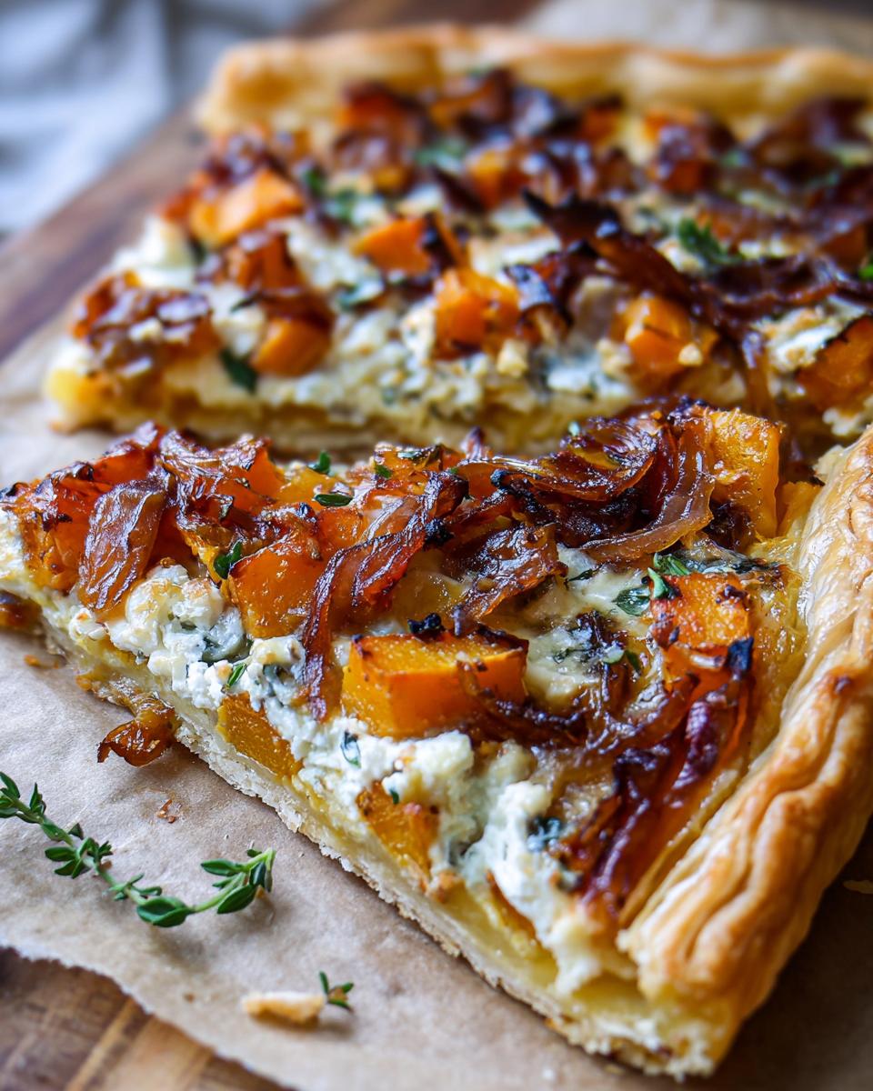 Caramelized Onion Butternut Squash Tart - detail 2