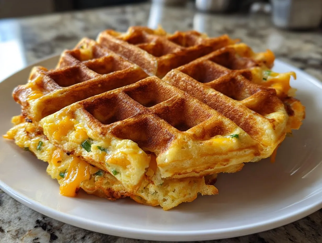Cheddar Jalapeño Cornbread Waffles