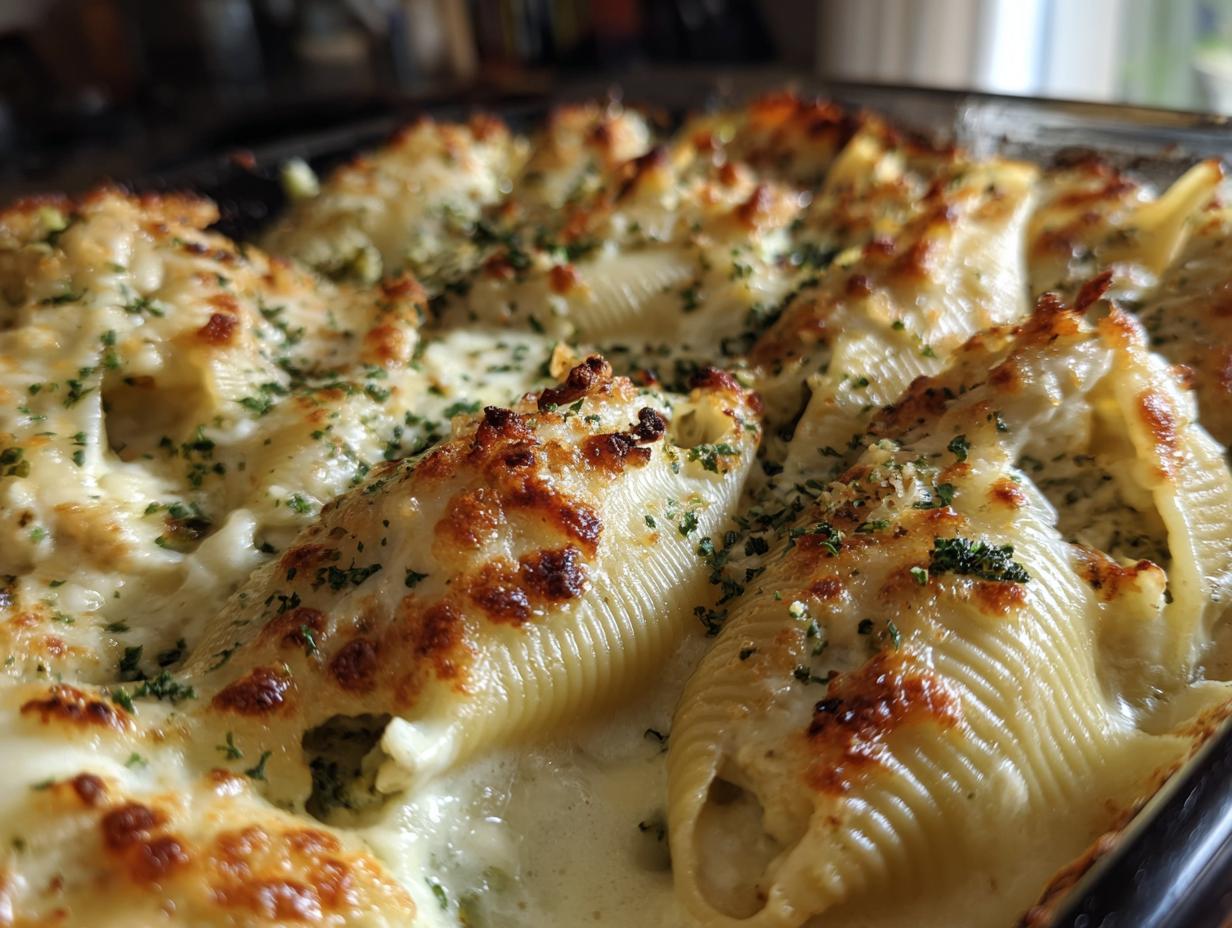 Chicken & Broccoli Alfredo Stuffed Shells