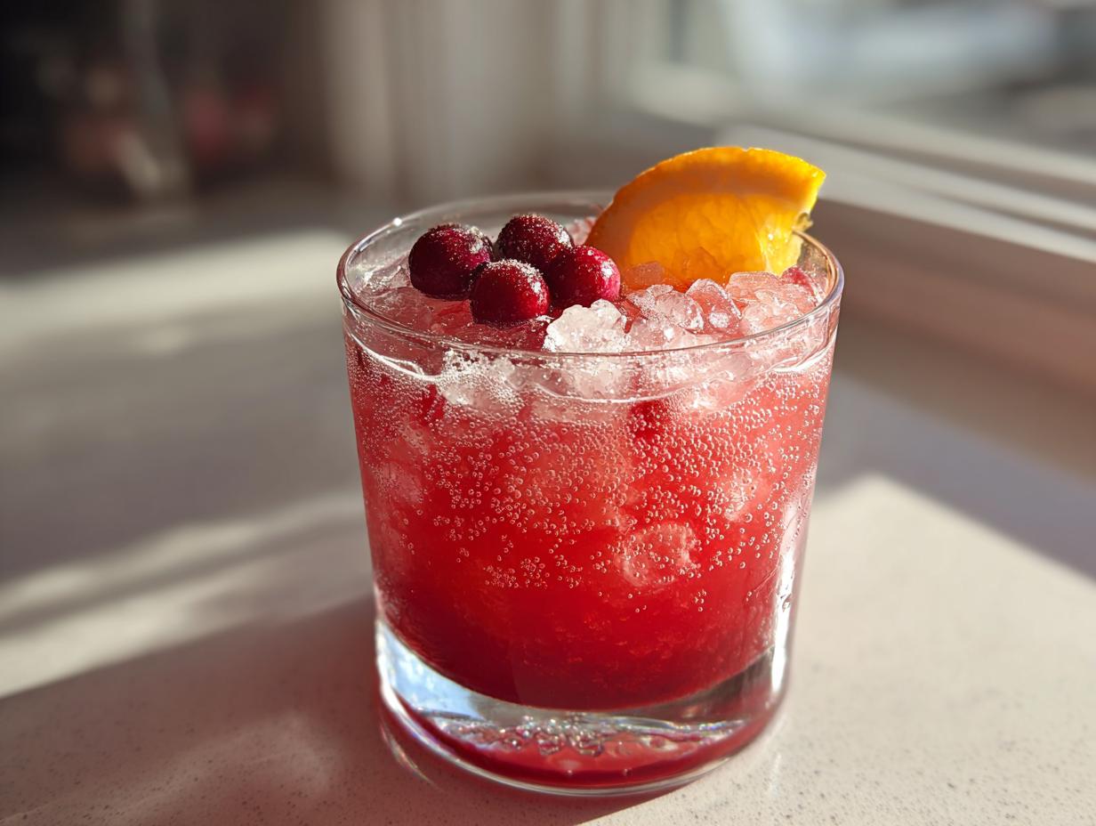 Cranberry Orange Bourbon Fizz