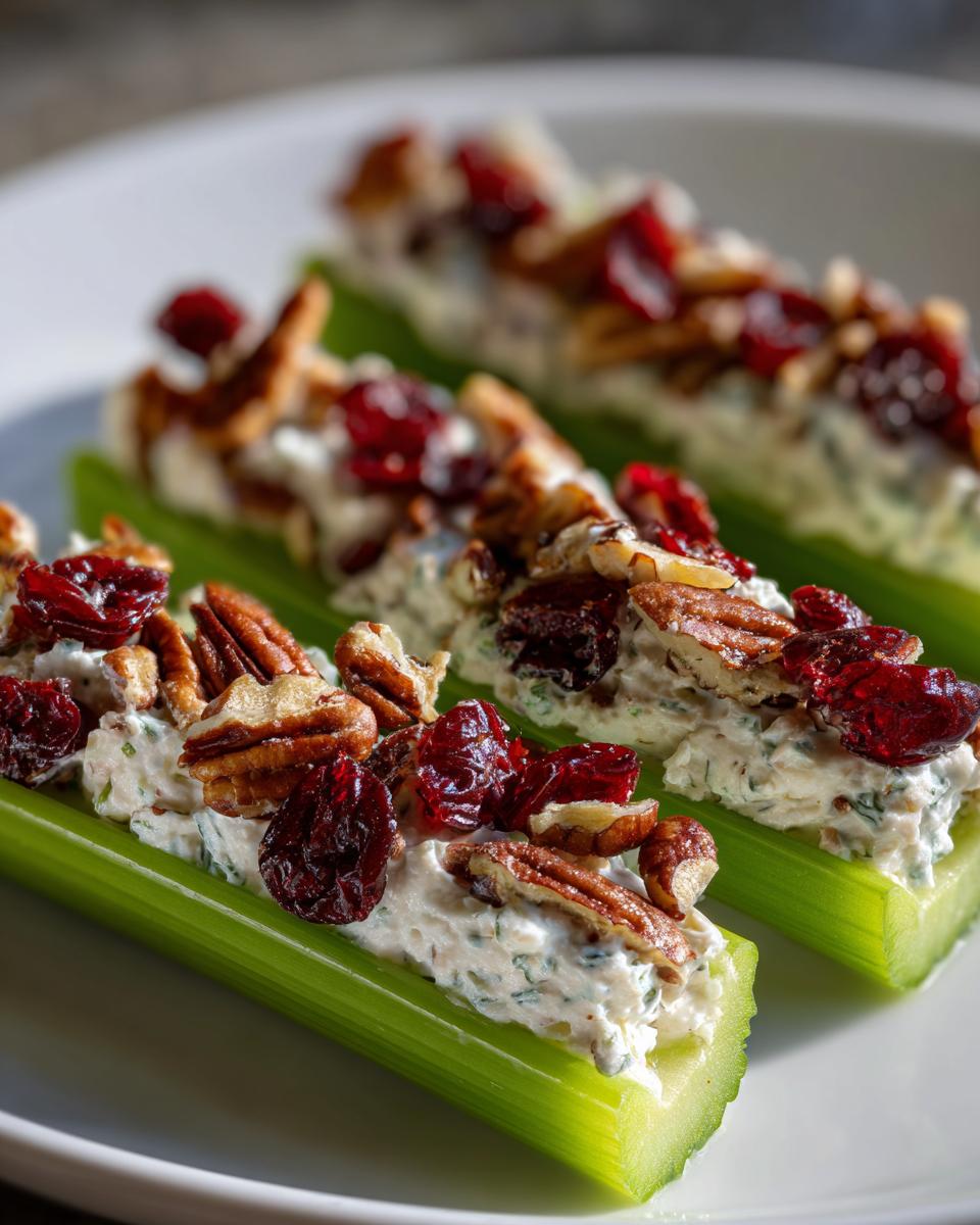 Cranberry Pecan Cream Cheese Stuffed Celery - detail 1