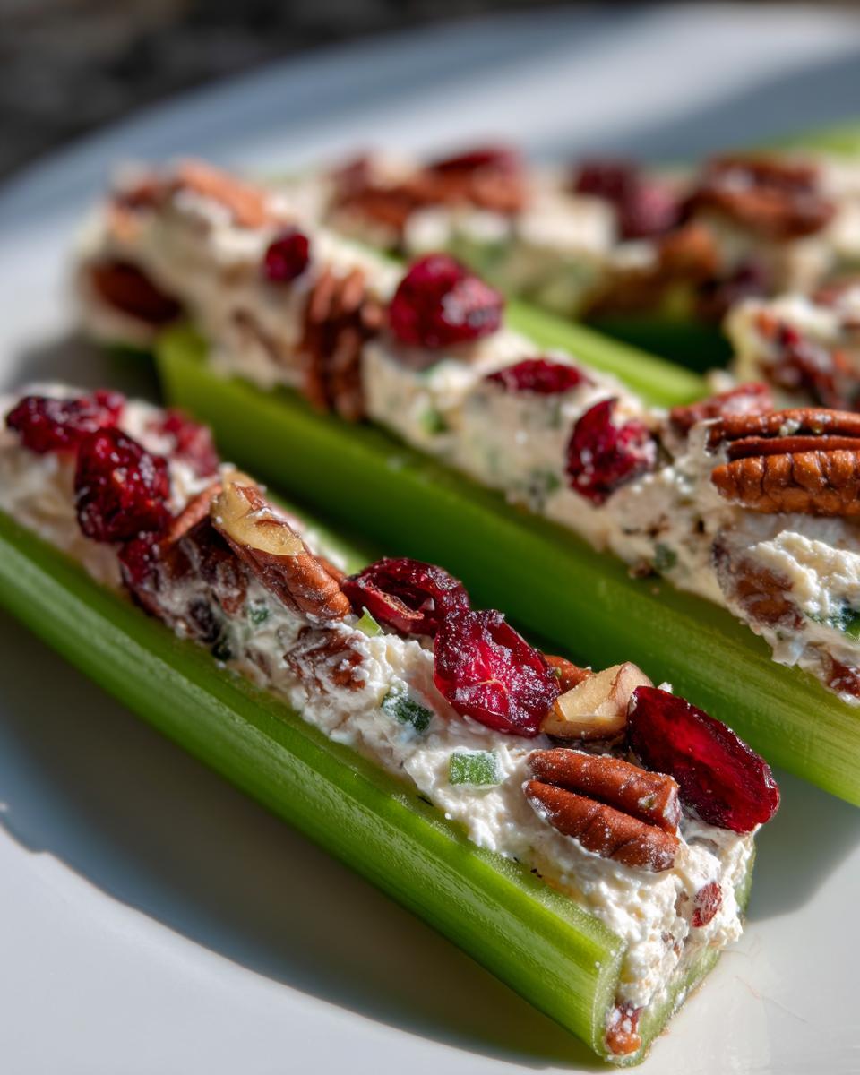 Cranberry Pecan Cream Cheese Stuffed Celery - detail 2