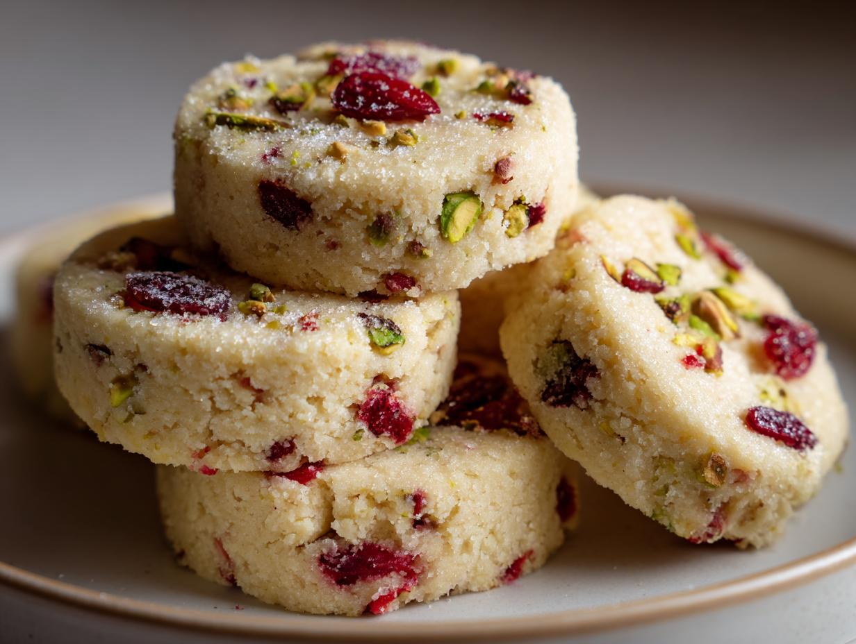 Cranberry Pistachio Shortbread