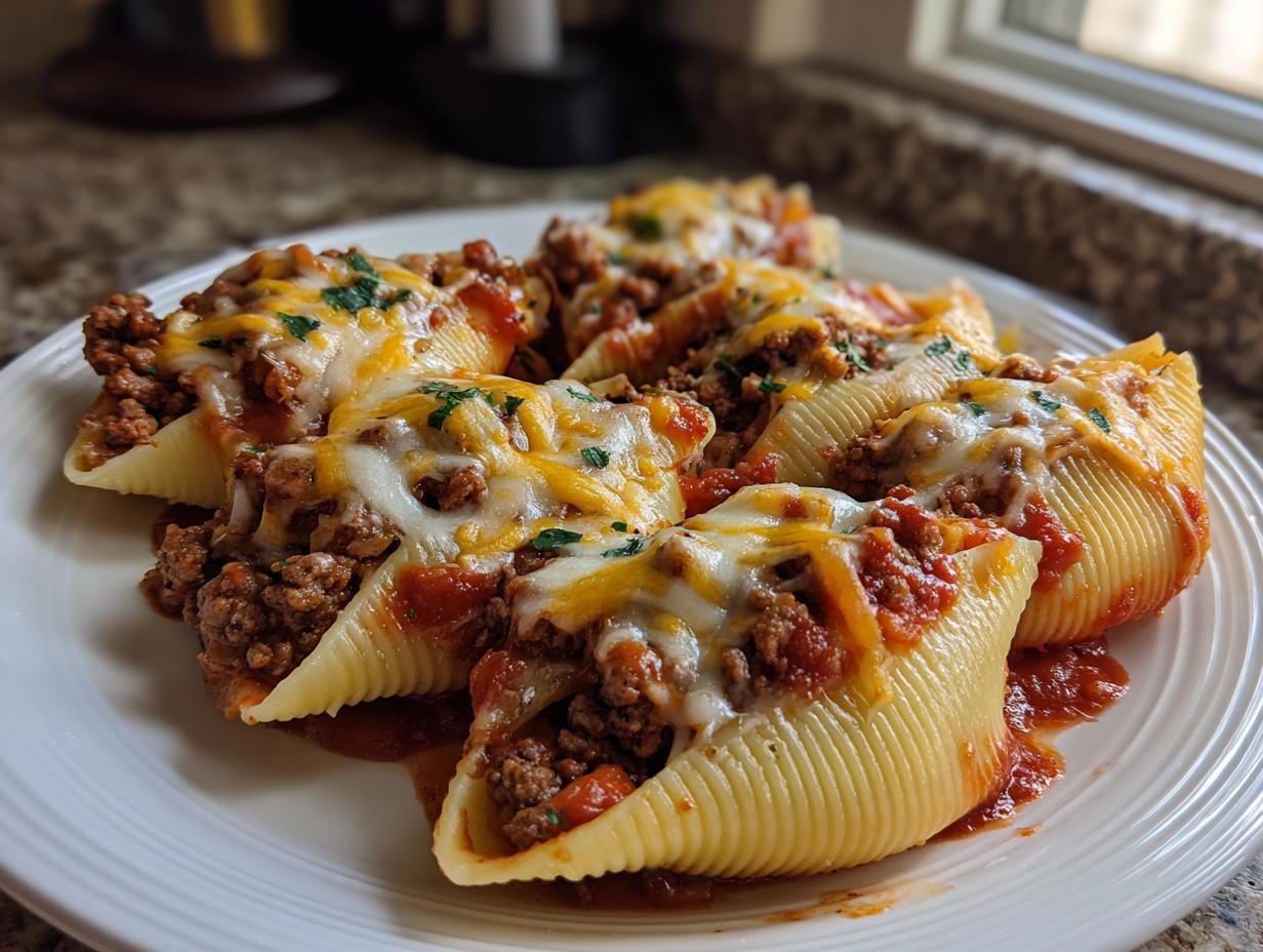 Enchilada Style Stuffed Shells