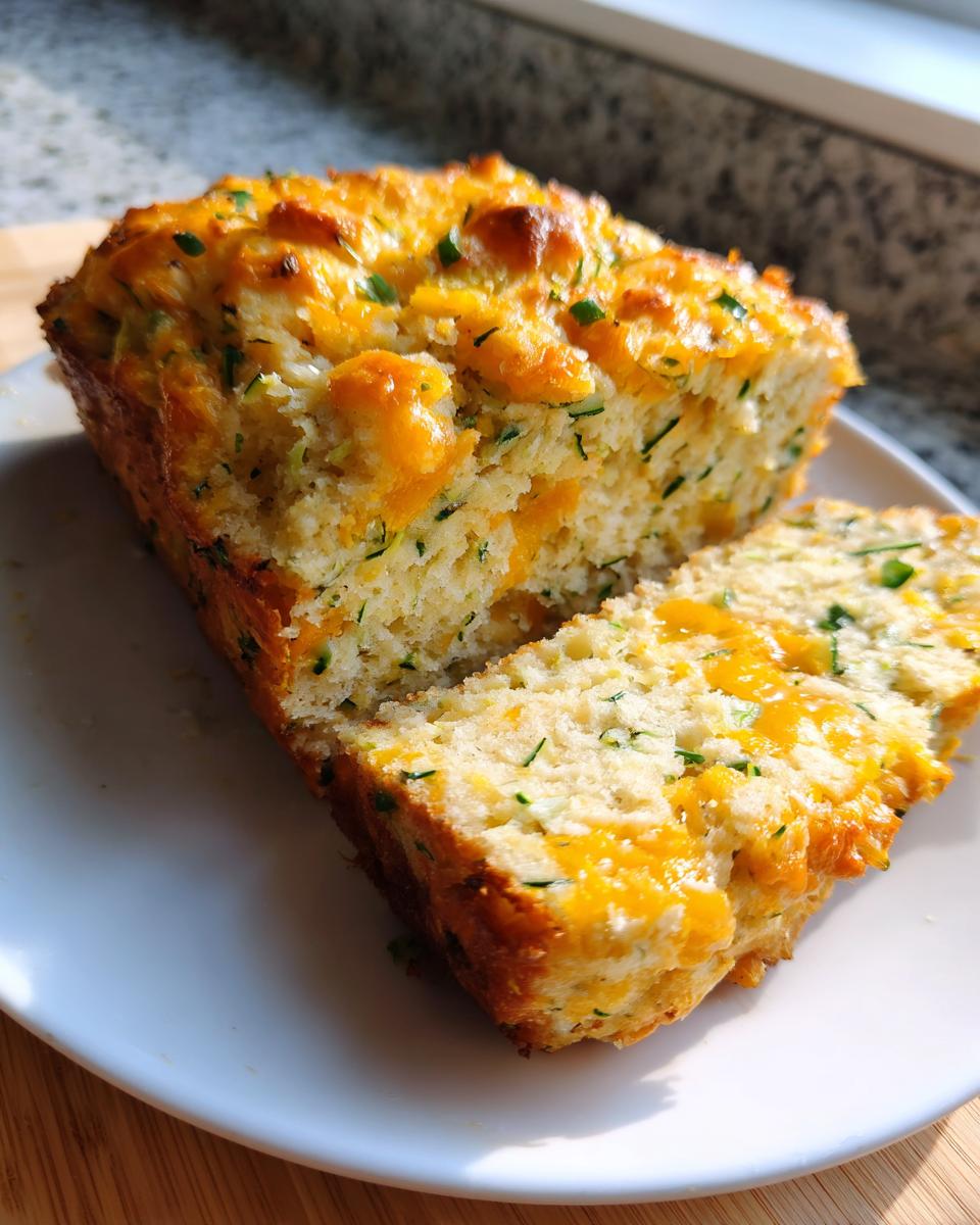 Green Onion Zucchini Cheddar Quick Bread - detail 1