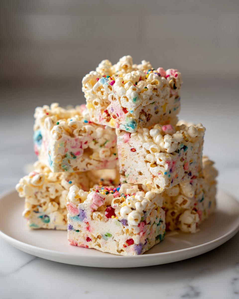 Homemade Funfetti Marshmallow Popcorn Treats - detail 1