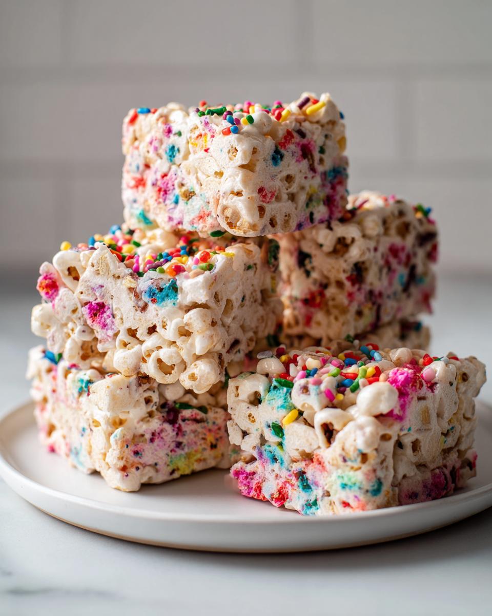 Homemade Funfetti Marshmallow Popcorn Treats - detail 2