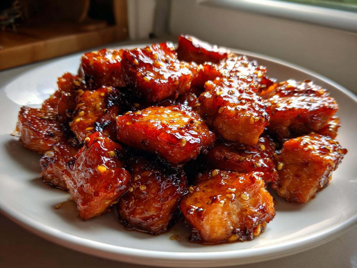 Honey Butter Garlic Glazed Salmon Bites