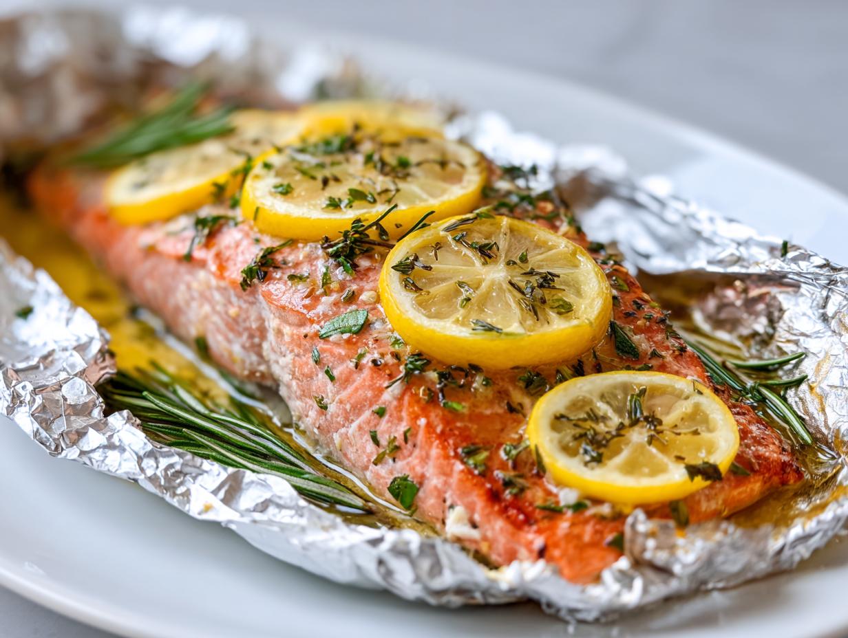 Lemon Herb Salmon Baked in Foil