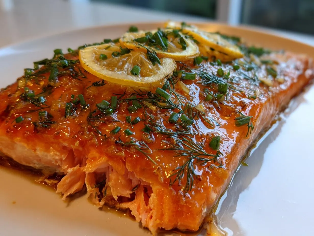 Lemony Baked Salmon With Fresh Dill