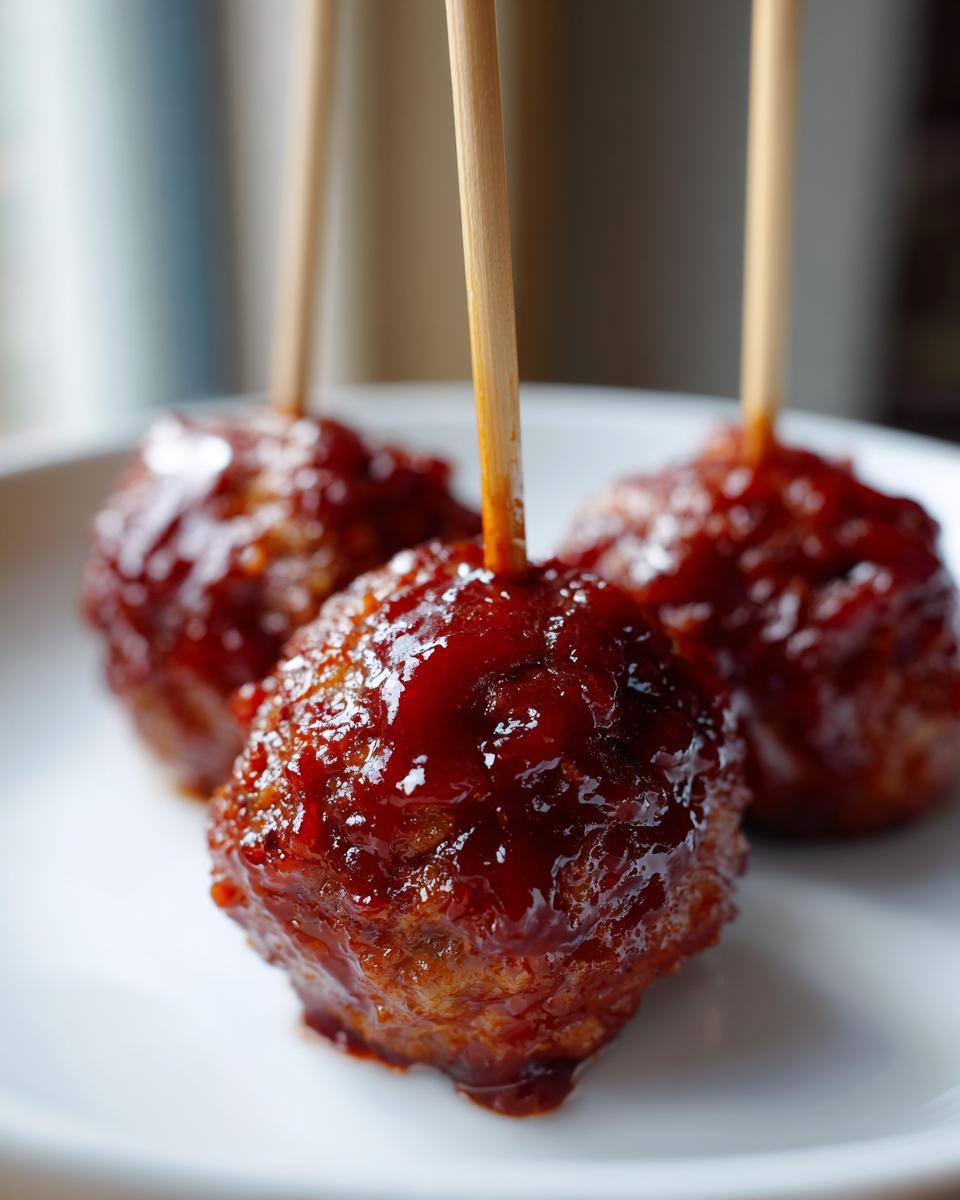 Mini Meatball Skewers with Cranberry Glaze - detail 2