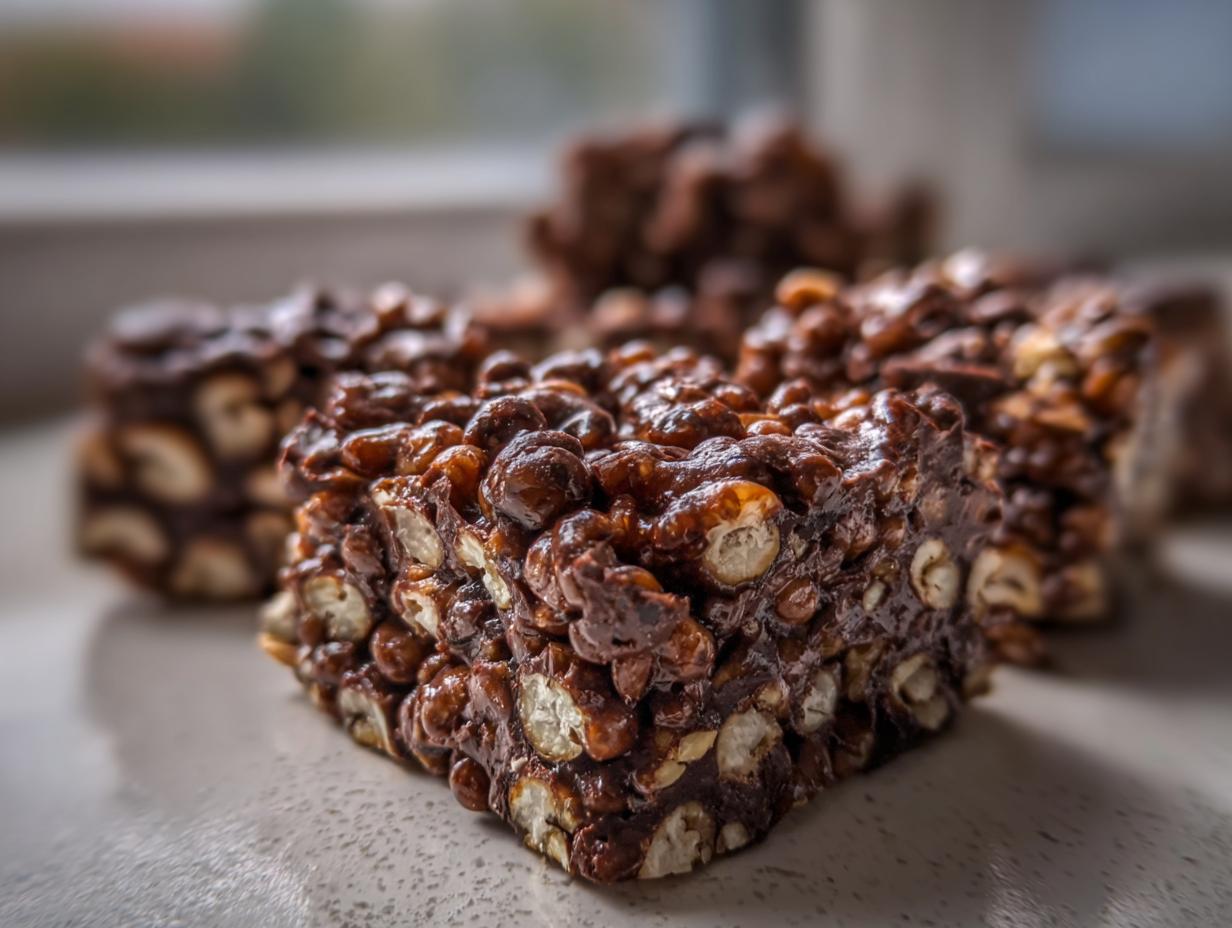 No‑Bake Mexican Chocolate Puffed Quinoa Squares