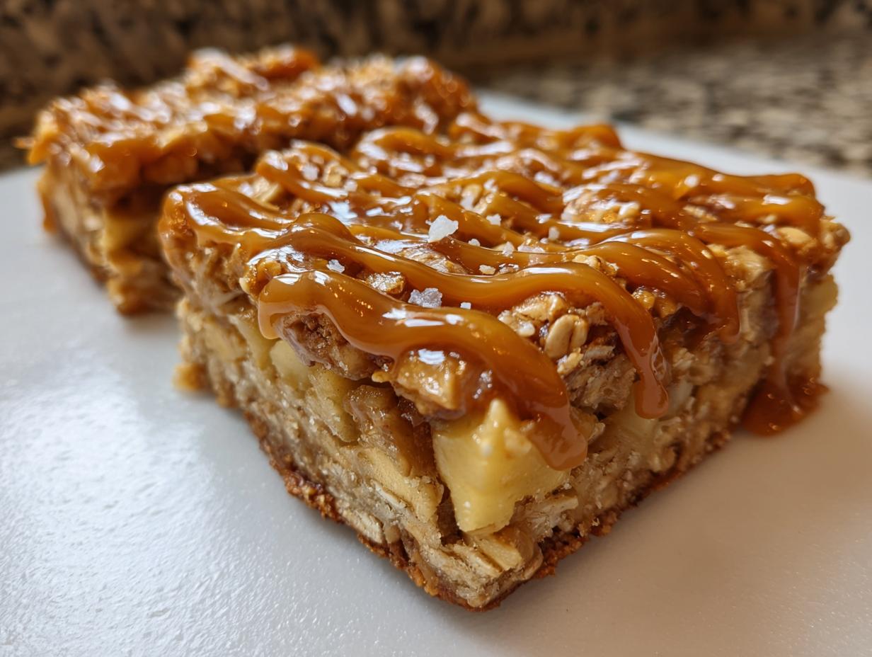 Salted Caramel Apple Bars