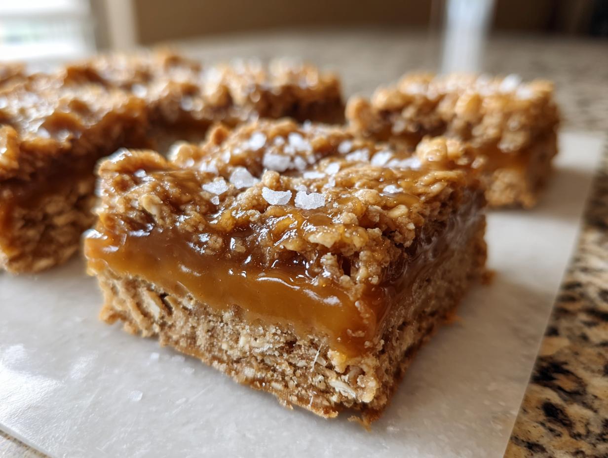 Salted Caramel Oat Bars