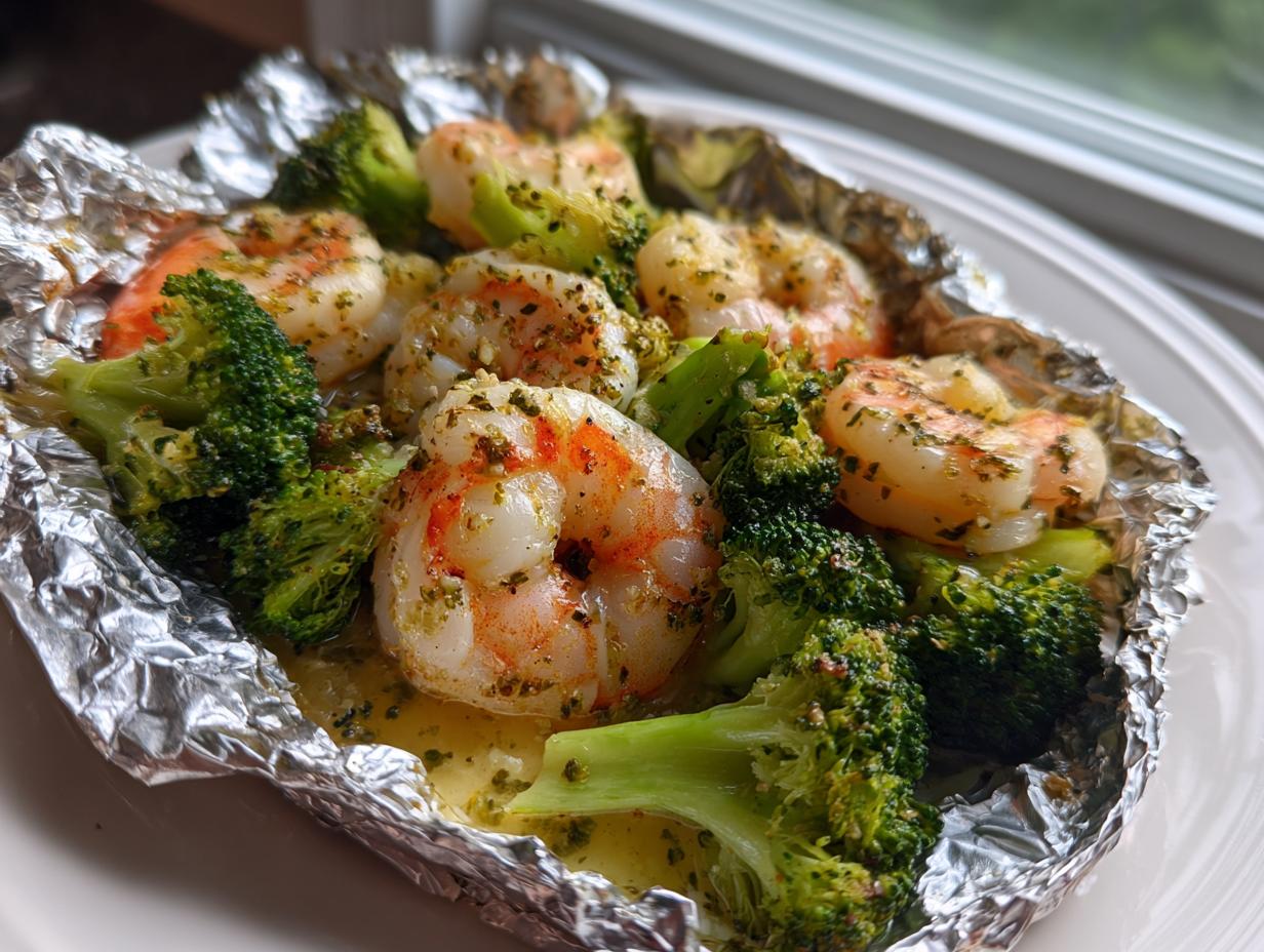 Shrimp and Broccoli Foil Packs