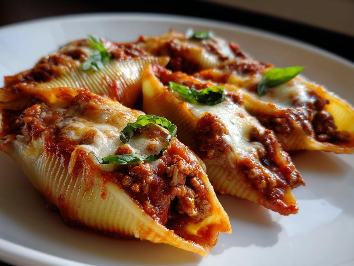 Stuffed Shells with Meat & Cheese