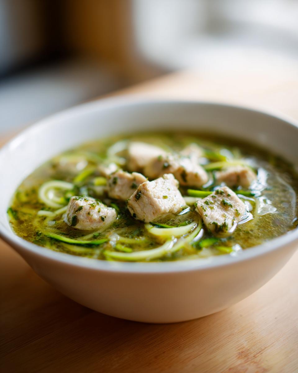 Garlic Herb Chicken and Zucchini Noodle Soup - detail 2