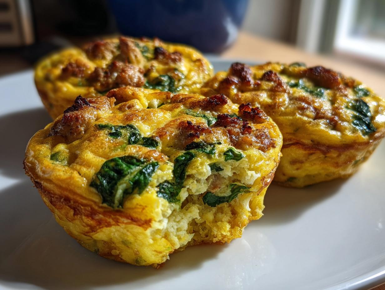 High-Protein Egg Muffins with Turkey & Spinach