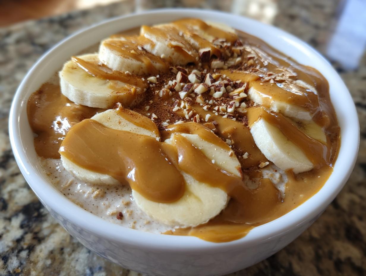 High-Protein Oatmeal (PB, Banana, Protein Boost)