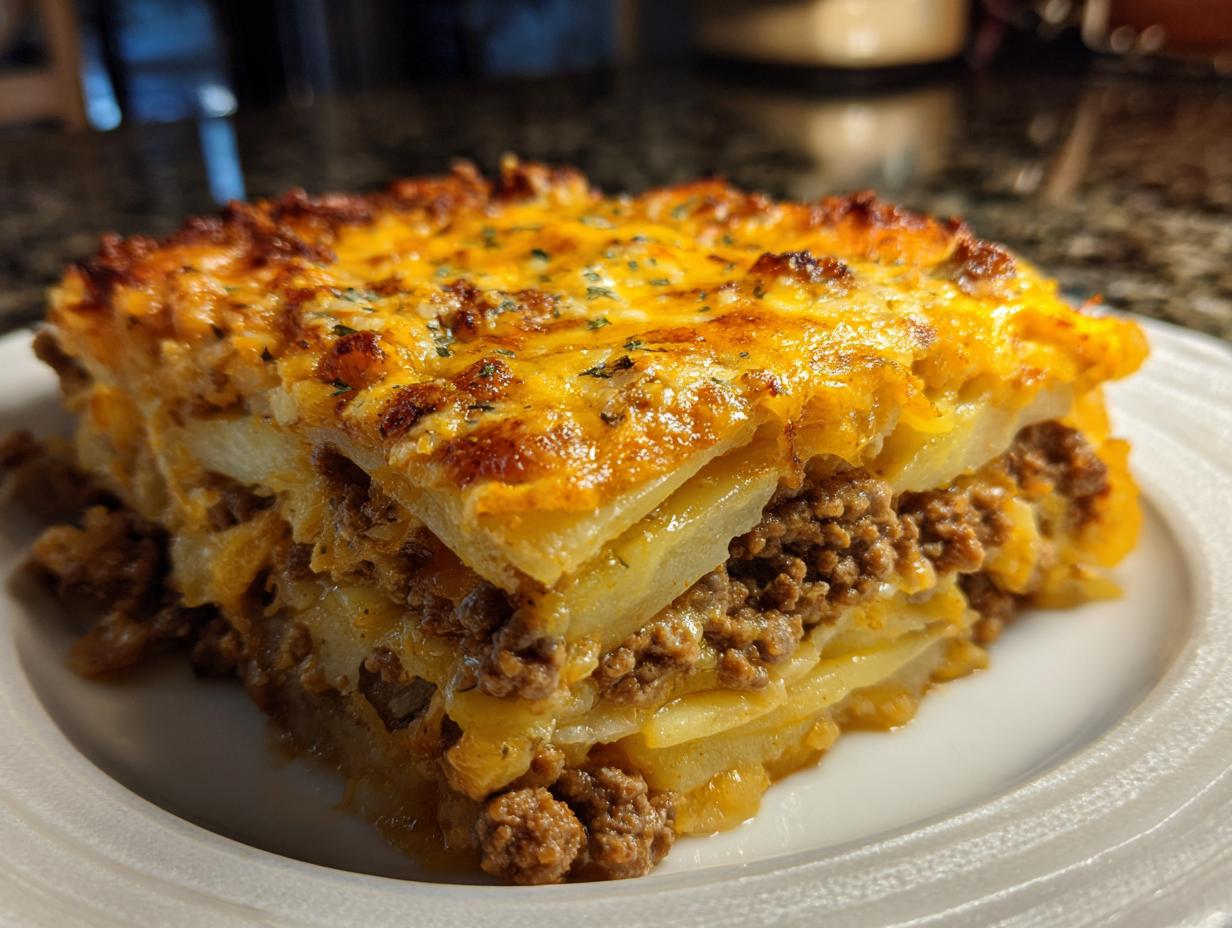 Hobo Casserole with Ground Beef & Potatoes