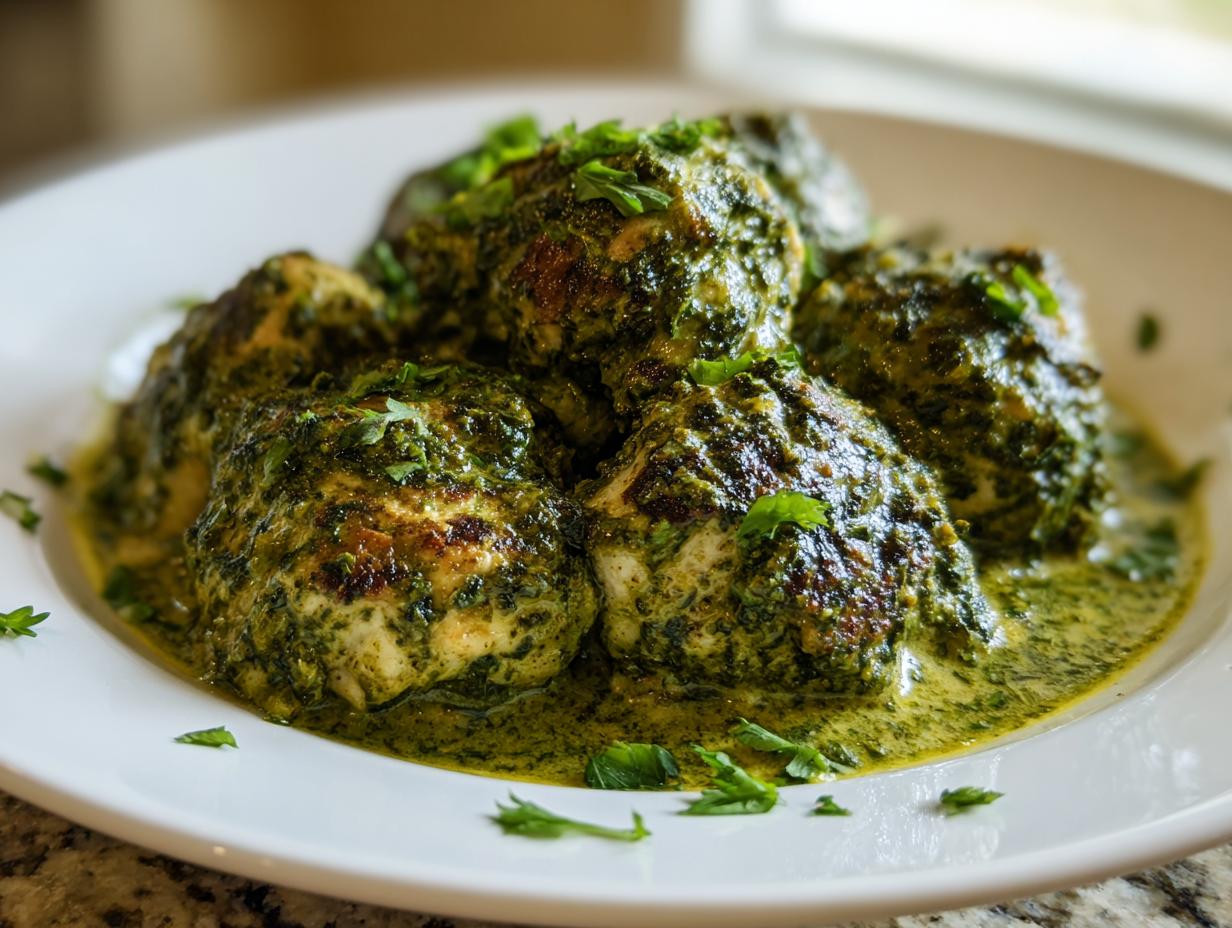 Instant Pot Creamy Spinach Chicken Meatballs