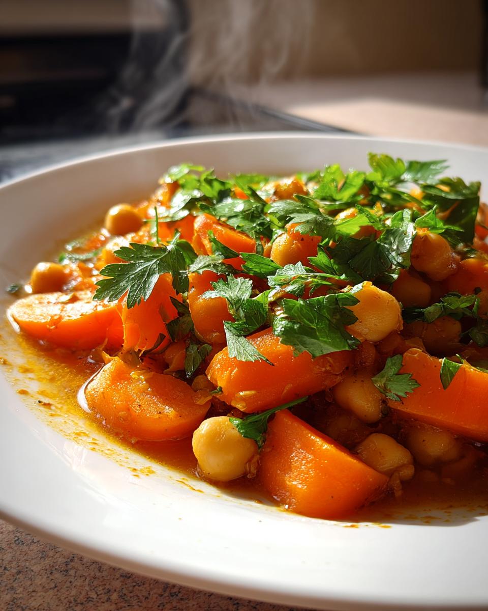 Moroccan Chickpea and Carrot Tagine - detail 1