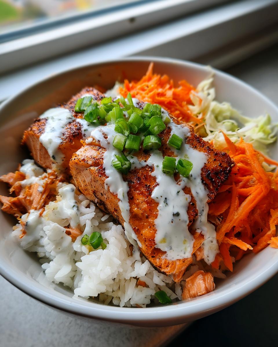 Salmon Rice Bowl with Spicy Yogurt Sauce - detail 3