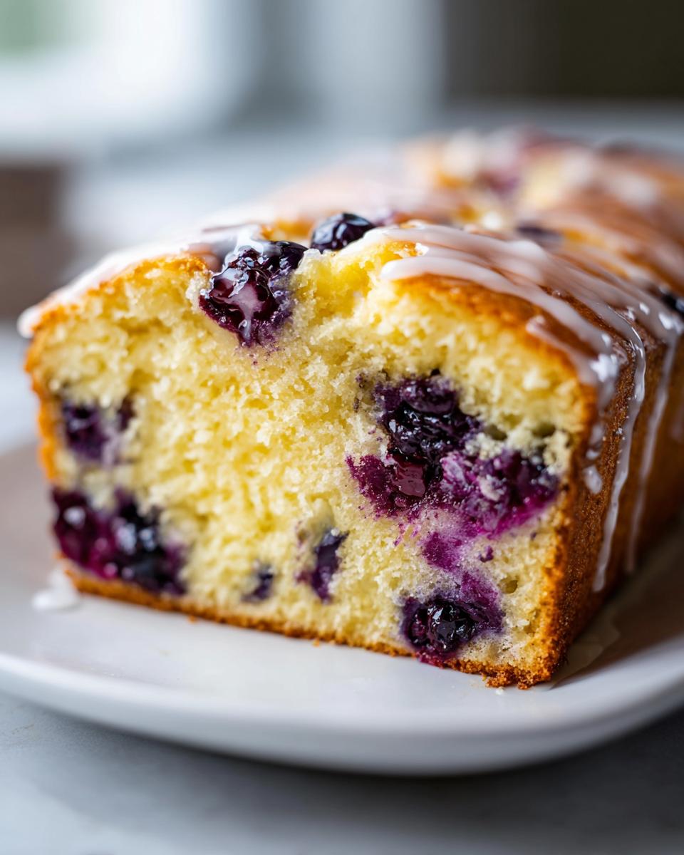 Sourdough Discard Lemon Blueberry Quick Bread - detail 2