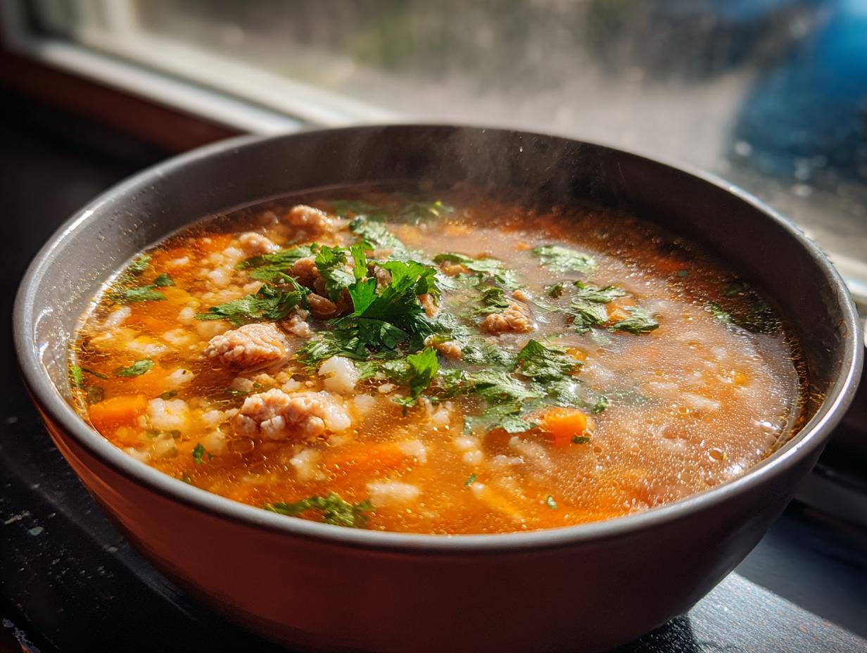 Spicy Turkey and Cauliflower Rice Soup