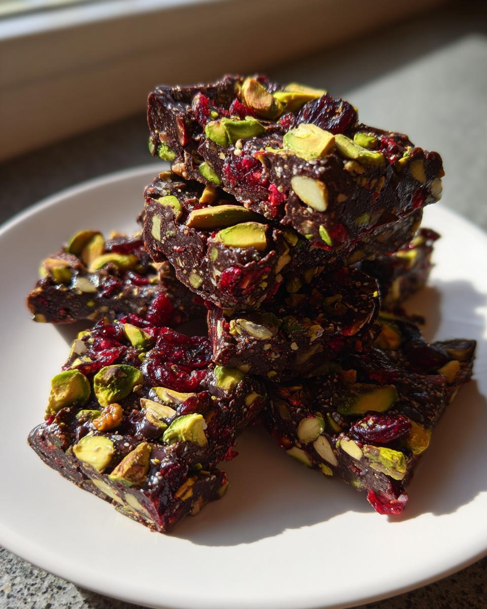 chocolate pistachio cranberry crisps - detail 2