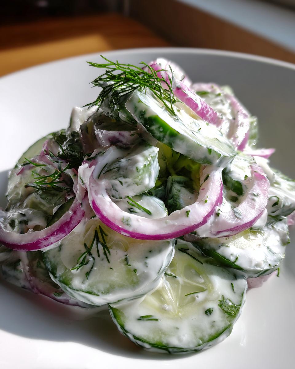 creamy cucumber salad - detail 1