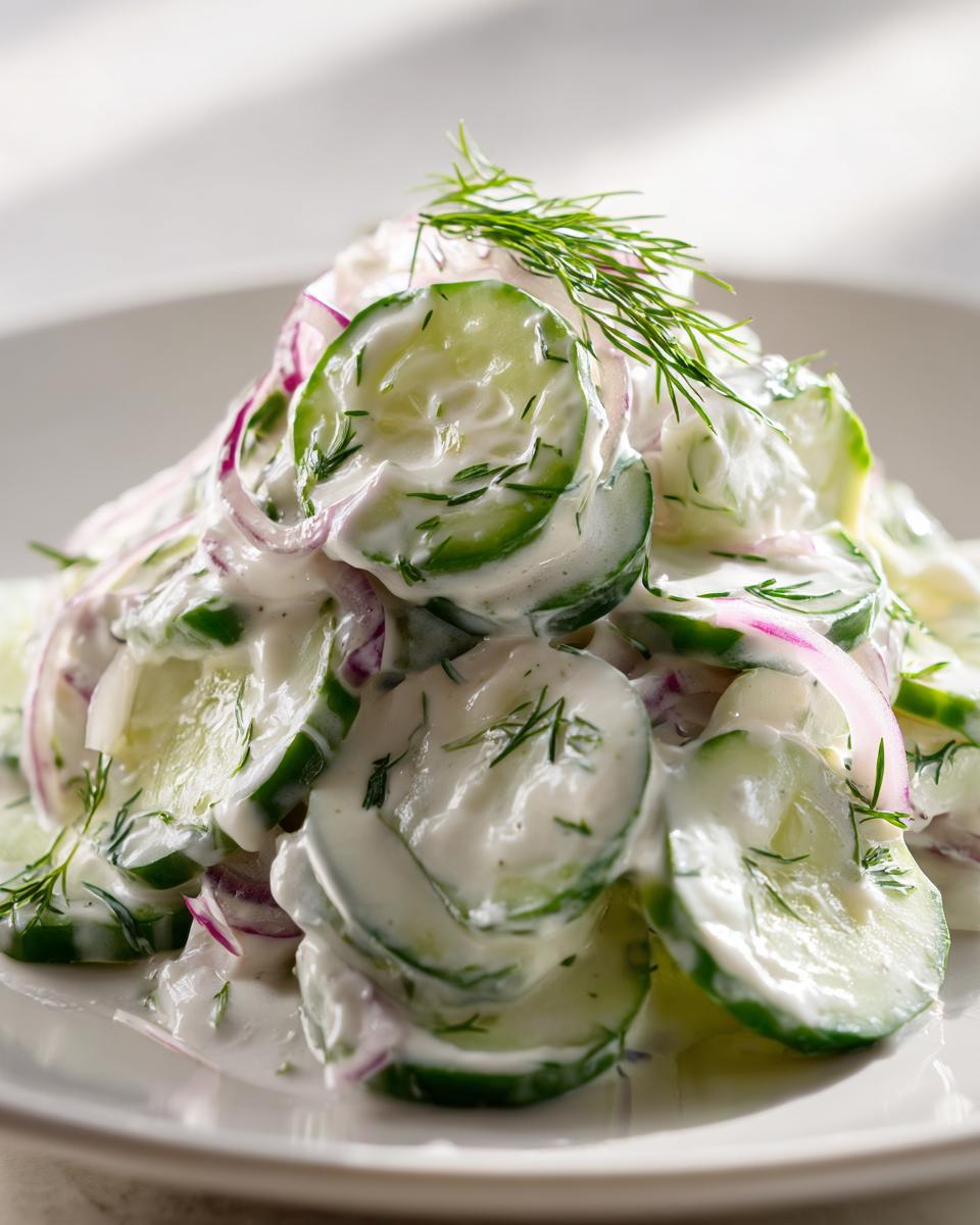 creamy cucumber salad - detail 2