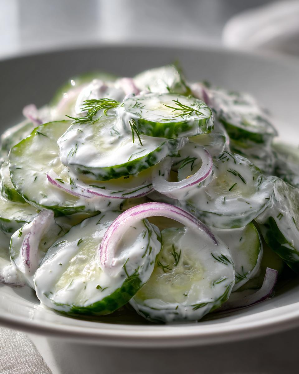 creamy cucumber salad - detail 3