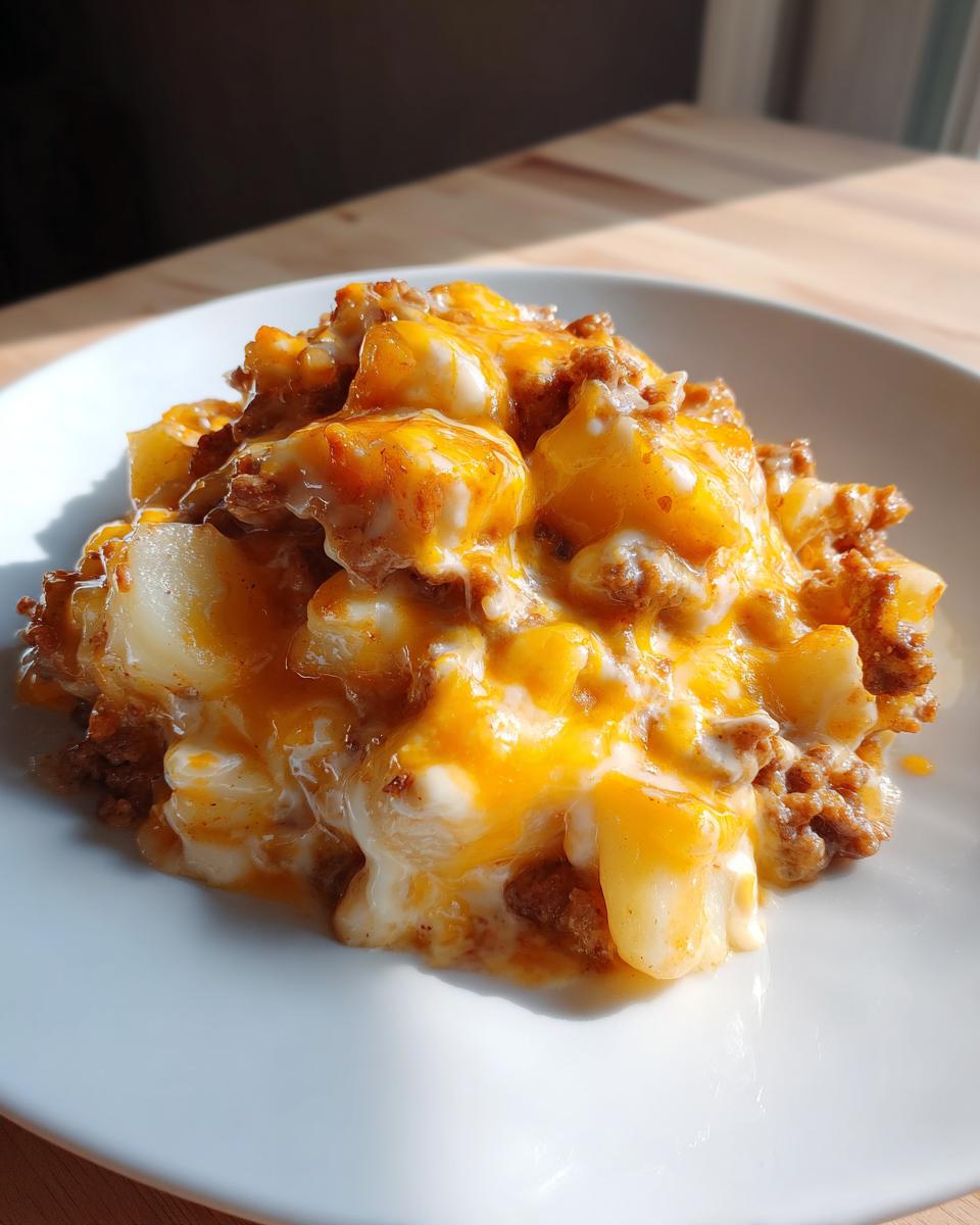 crockpot cheesy potatoes and sausage - detail 2