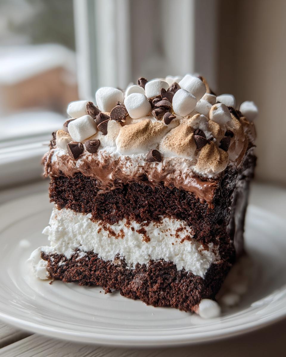 hot cocoa poke cake - detail 1