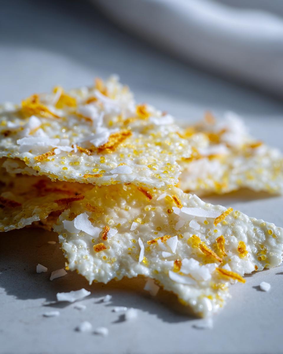 lemon coconut quinoa crisps - detail 1