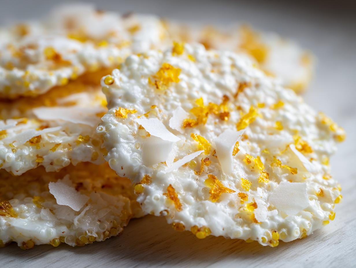 lemon coconut quinoa crisps