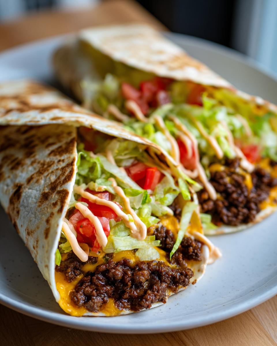 smashed cheeseburger tacos - detail 1