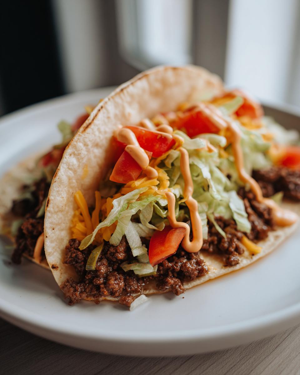 smashed cheeseburger tacos - detail 2