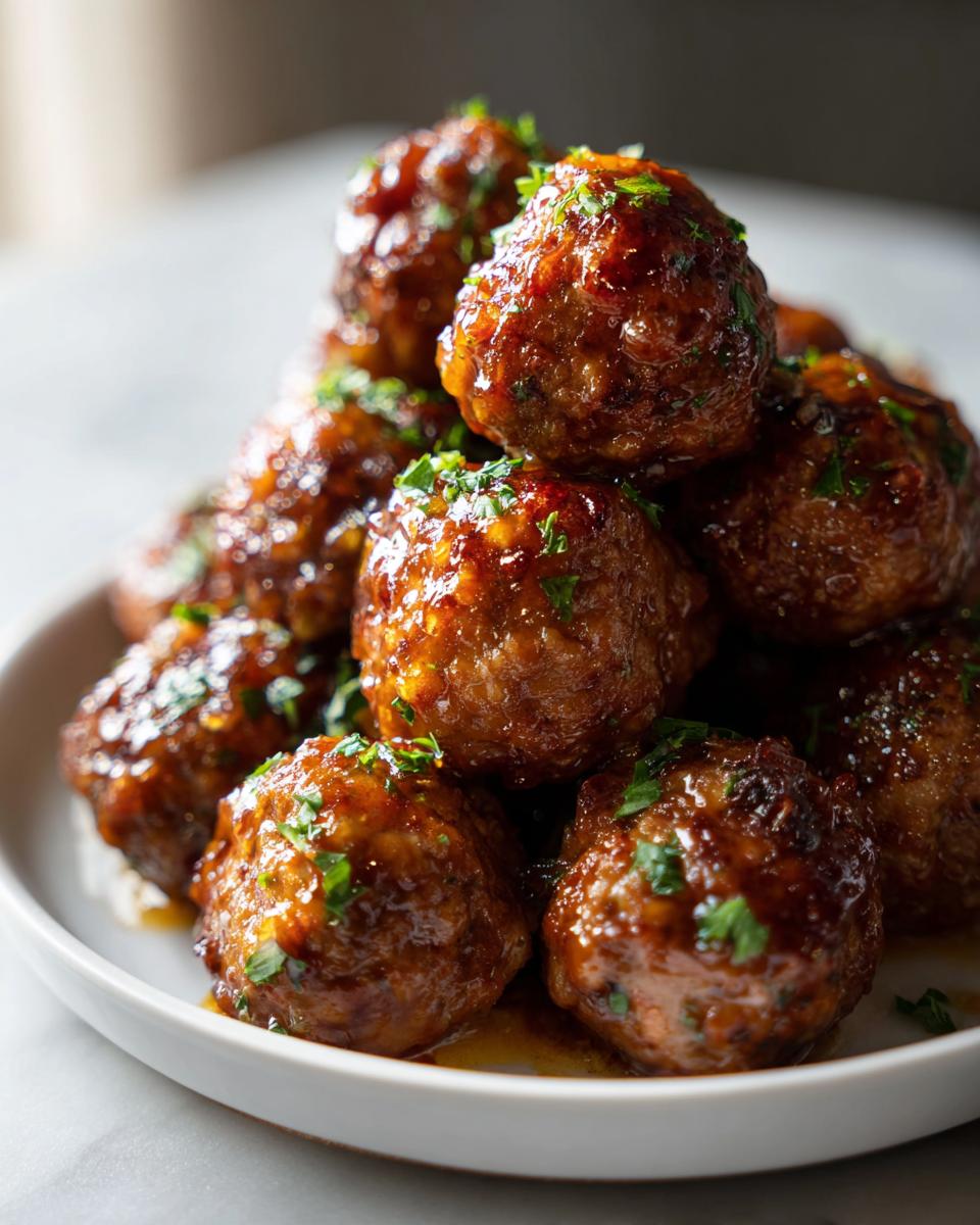 sweet garlic meatballs - detail 1