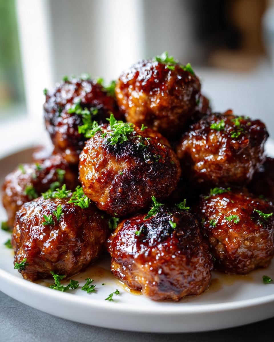sweet garlic meatballs - detail 2