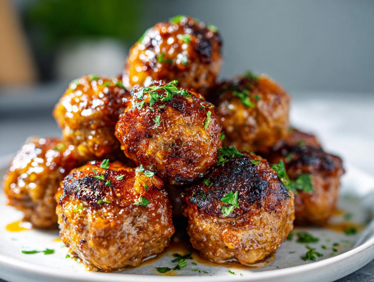 sweet garlic meatballs